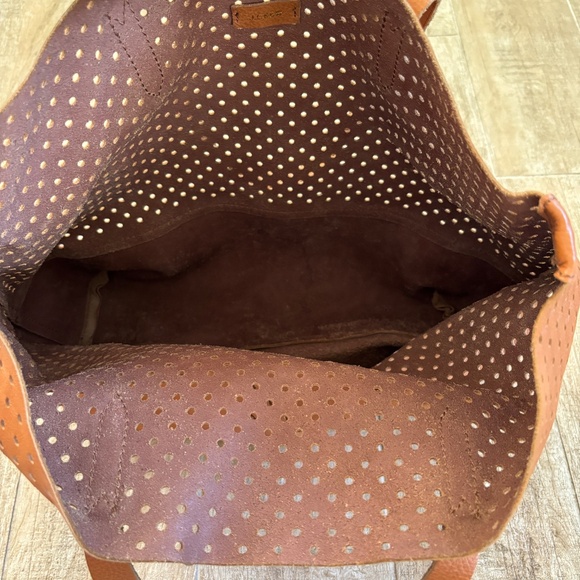 J. Crew Leather Perforated Tote in Cognac - Picture 4 of 9